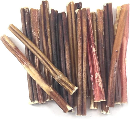 Sancho & Lola's 6-Inch Thin Bully Sticks Dogs - (10 count) Grass-Fed Free-Range Grain-Free Beef Pizzle Dog Chew Sticks