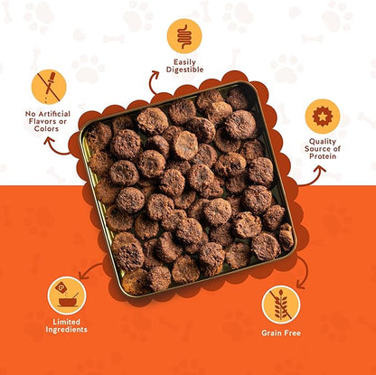 Jack&Pup Bark Burgers Chicken Bites Dog Gifts | Holiday, Adoption, Dog Birthday Treats in Classy Tin | Jerky Dog Treats (12oz Bites)