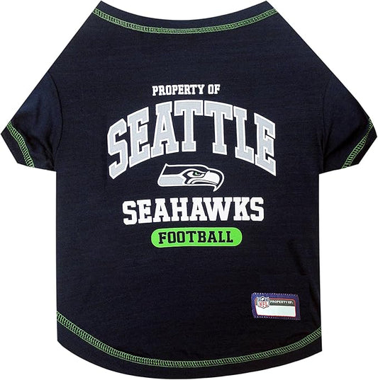 Pets First PET SHIRT for Dogs & Cats - NFL SEATTLE SEAHAWKS Dog T-Shirt, Small. - Cutest Pet Tee Shirt for the real sporty pup