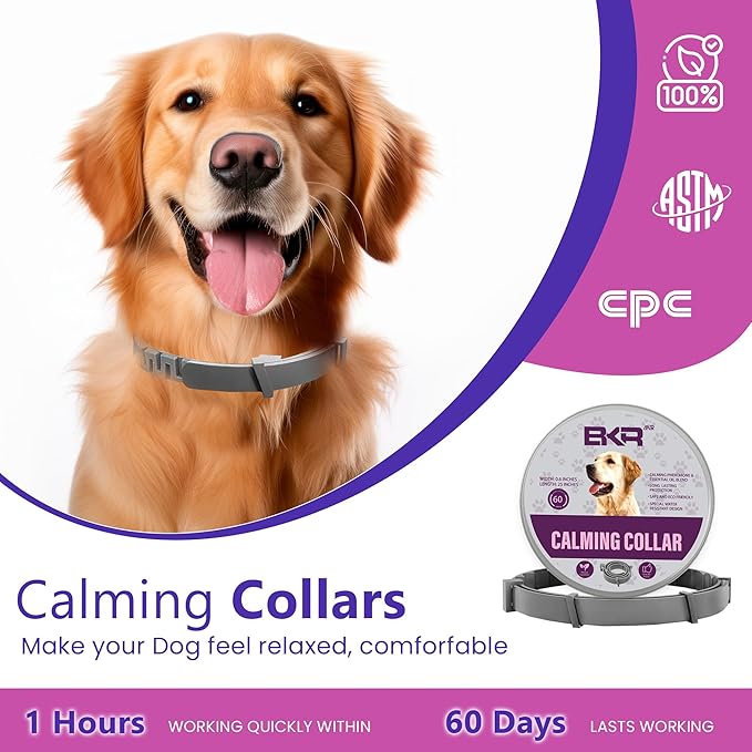 Calming Collar for Dogs Relief Anxiety Stress Separation Anxiety Relief for Dogs Adaptil Bad Behavior 25 Inches Size Dog Flea Collar Flexible Adjustable Pheromones Calm, 1 Pack