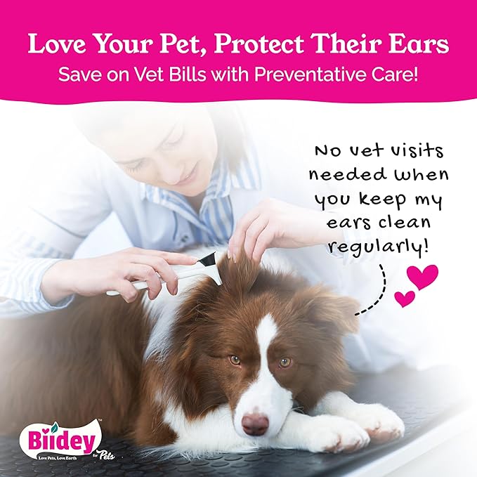 Dog Ear Wipes, Ear Cleaner for Dogs and Cats, Relieve Ear Itching, Inflammation & Infections, Clean Ear Wax, Debris, Soothe & Deodorize, Natural Organic Essential Grooming Supplies, Paw Cleaner