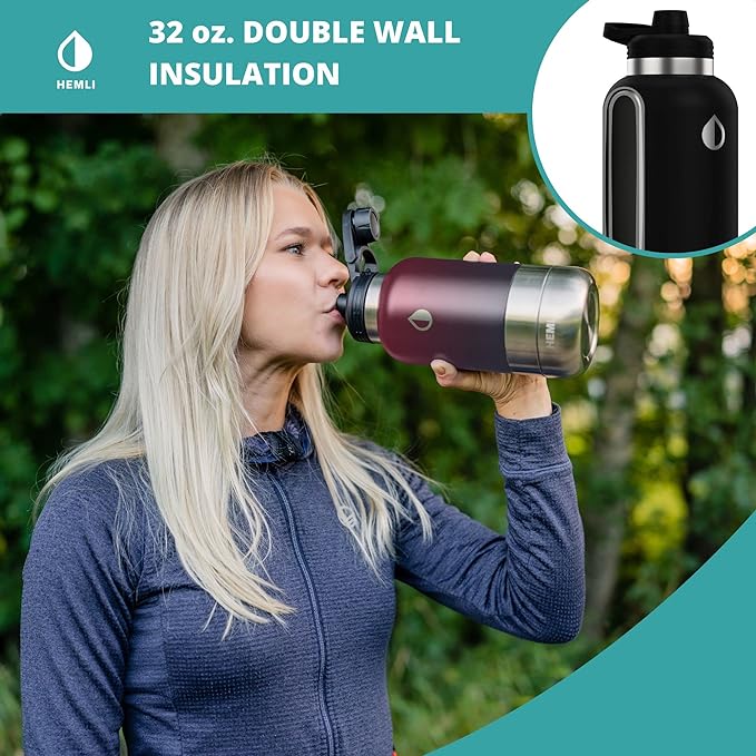32 oz. Dog Water Bottle, Insulated Dog Travel Water Bottle, Stainless Steel Pet Water Bottle Dispenser Portable Food and Water Bowl for Dogs with Carrying Case for Walking Dog Canteen Travel Kit
