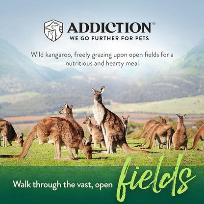 Addiction Outback Kangaroo Feast Raw Alternative Dog Food - Gently Air-Dried Complete Meal or Dog Food Topper for Digestive and Skin and Coat Health, 2 lb