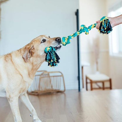 Outward Hound Ropiez 4-Knot Rope Tug Dog Toy, 2-Pack - Chew, Toss, Play, Large