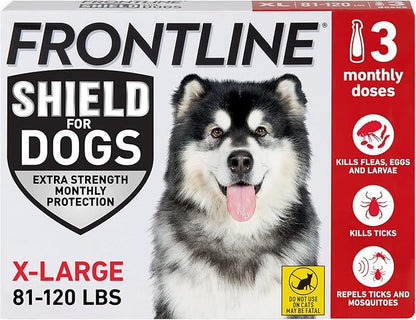 FRONTLINE Shield Flea & Tick Treatment for X-Large Dogs 81-120 lbs., Count of 3