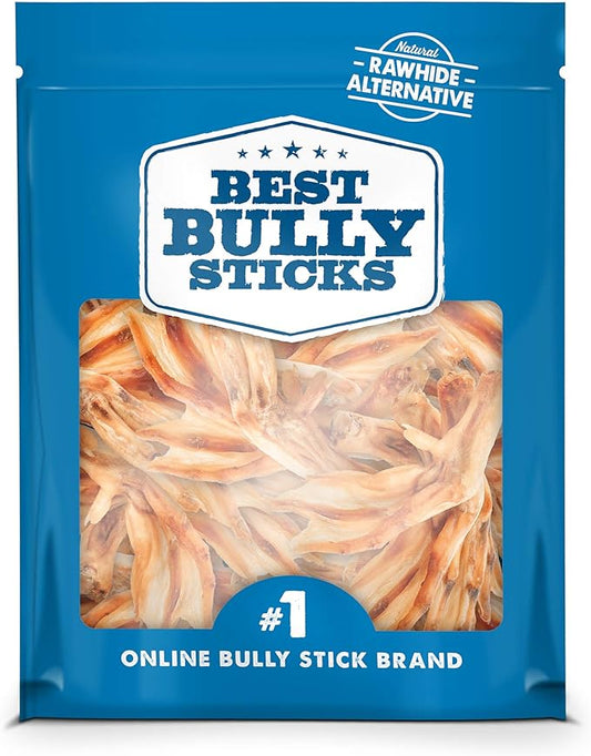 Best Bully Sticks All-Natural Duck Feet Dog Treats (30 Pack) - Single-Ingredient & Fully Digestible - Supports Healthy Hips and Joints