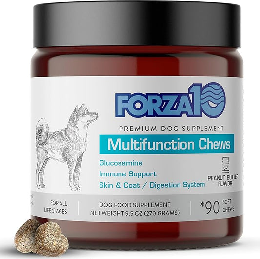 Forza10 Dog Vitamins Supplements, Dog Multivitamin Chews, Pet Vitamins for Dogs, Peanut Butter Flavor Dog Supplement, Multivitamin for Dogs, Senior Dog & Puppy Vitamins, Small to Large Breeds, 90 Ct.