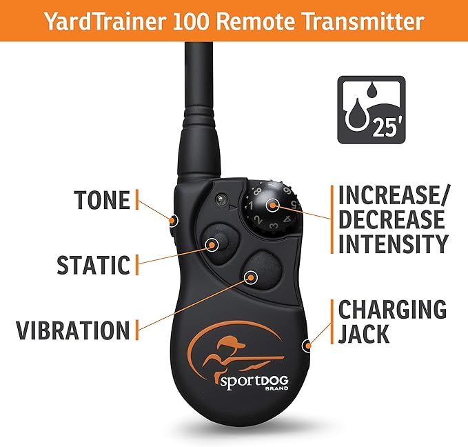 SportDOG Brand® YardTrainer 100 Remote Trainer - Shock Collar - Train with vibrate, tone, and static