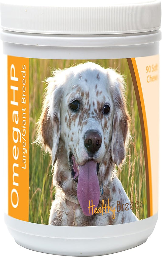 Healthy Breeds English Setter Omega HP Fatty Acid Skin and Coat Support Soft Chews 90 Count