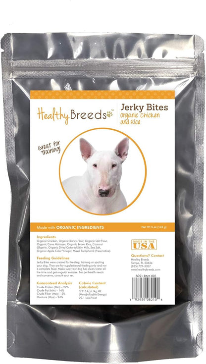 Healthy Breeds Bull Terrier Jerky Bites Chicken & Rice Recipe Dog Treats 5 oz