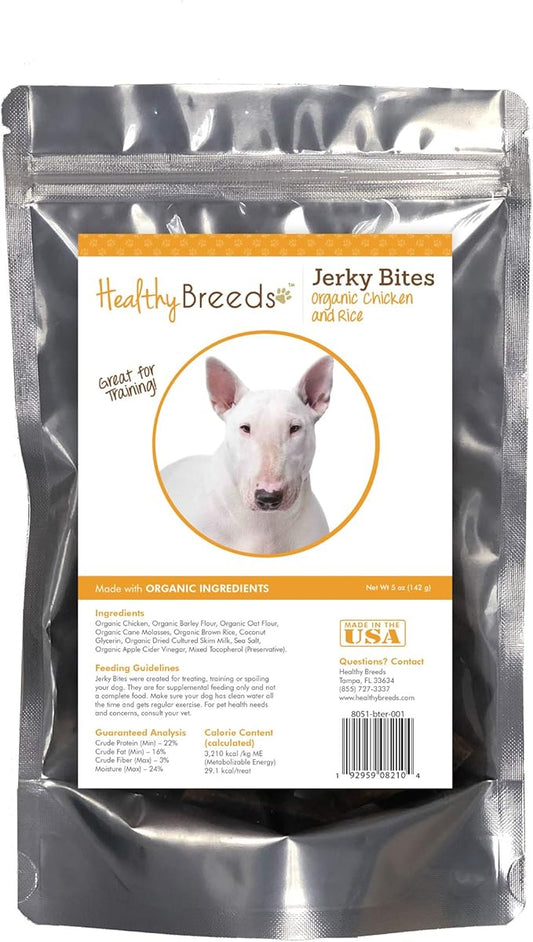 Healthy Breeds Bull Terrier Jerky Bites Chicken & Rice Recipe Dog Treats 5 oz