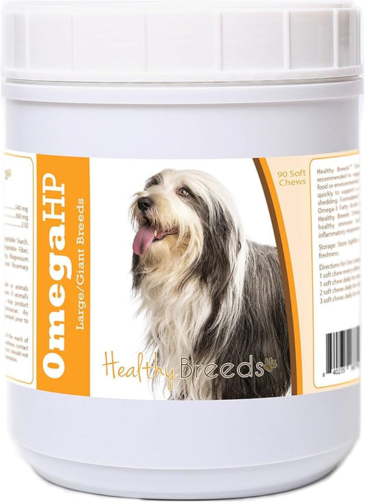 Healthy Breeds Bearded Collie Omega HP Fatty Acid Skin and Coat Support Soft Chews 90 Count