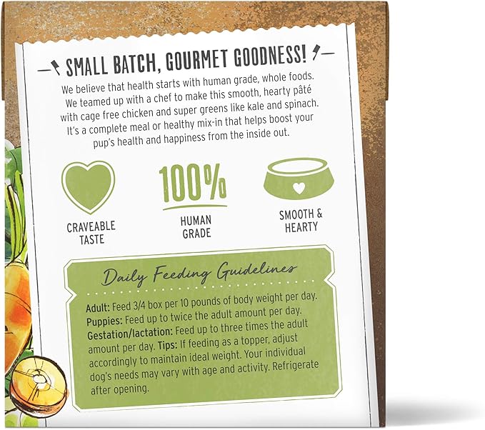 The Honest Kitchen Butcher Block Pâté: Chicken & Super Greens Wet Dog Food, 10.5 oz x6