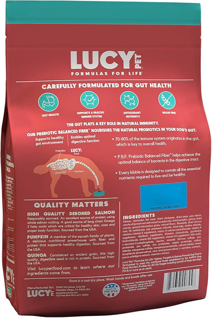Lucy Pet Formulas for Life Salmon, Pumpkin, & Quinoa Dry Dog Food, All Life Stages, Digestive Health, Sensitive Stomach & Skin, 4.5lb bag