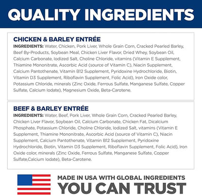 Hill's Science Diet Adult 1-6, Adult 1-6 Premium Nutrition, Wet Dog Food, Variety Case: Chicken & Barley; Beef & Barley Loaf, 13 oz Can Variety Case, Case of 12