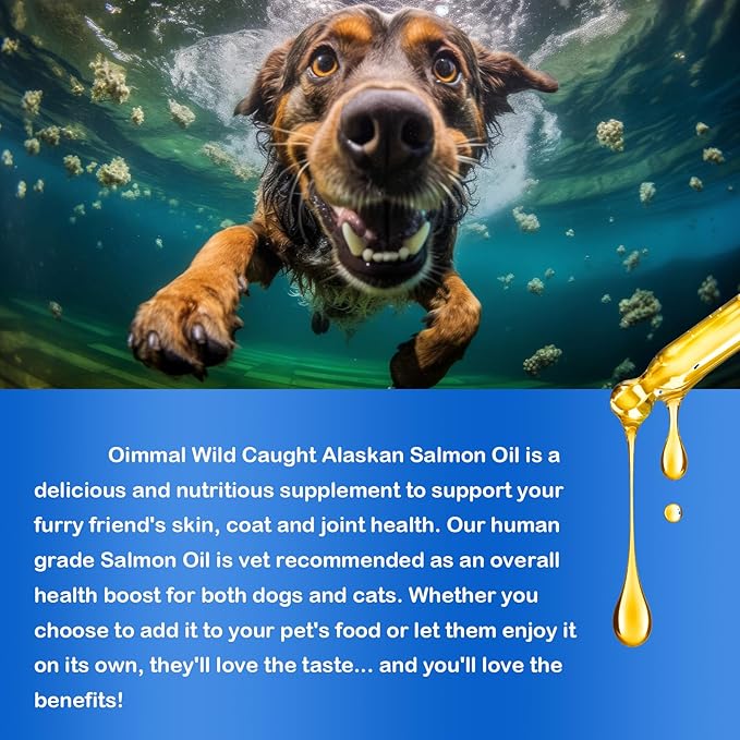 Omega 3 Fish Oil for Dogs and Cats - Salmon Oil for Dogs - Supports Healthy Coat and Skin, Heart, Immune System, Joints and Hip， 250ml Pure DHA and EPA