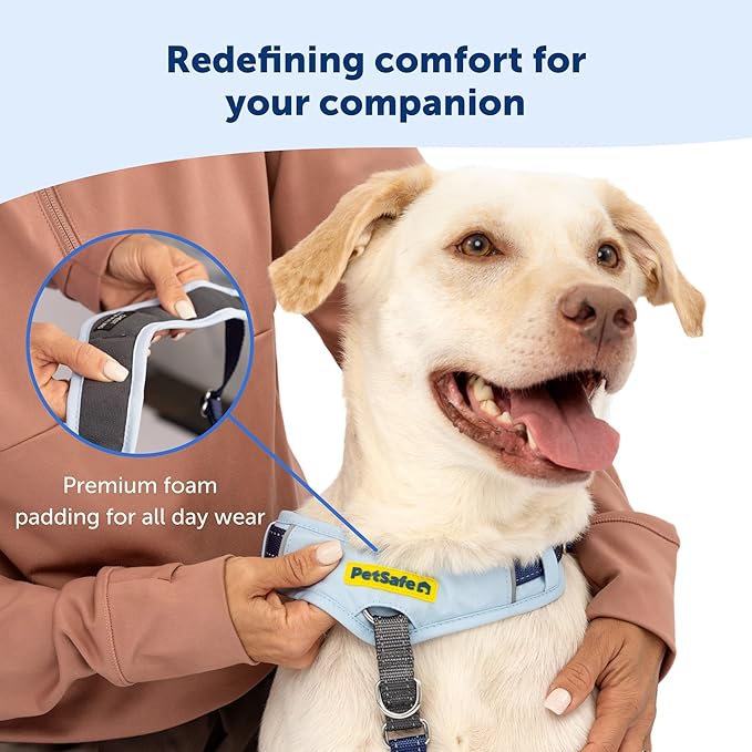 PetSafe Easy Walk Comfort No-Pull Dog Harness Full-Body Padding - Better Walks on The First Use - 5 Points of Adjustment Small/Medium, Blue