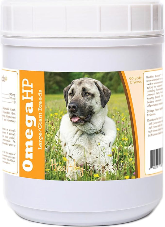 Healthy Breeds Anatolian Shepherd Dog Omega HP Fatty Acid Skin and Coat Support Soft Chews 90 Count