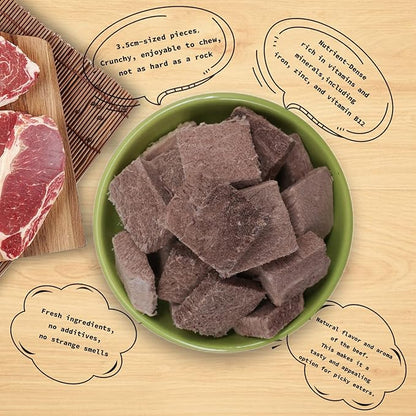 Freeze Dried Dog Treats - 100% Beef Grain Free - Natural balanced Single Ingredient Raw Dog Snacks - Dry Dog Food Topper 120g/4.23oz