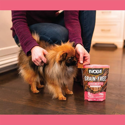 Evolve Grain Free Deboned Salmon and Sweet Potato Jerky Bites Dog Treats, 25oz