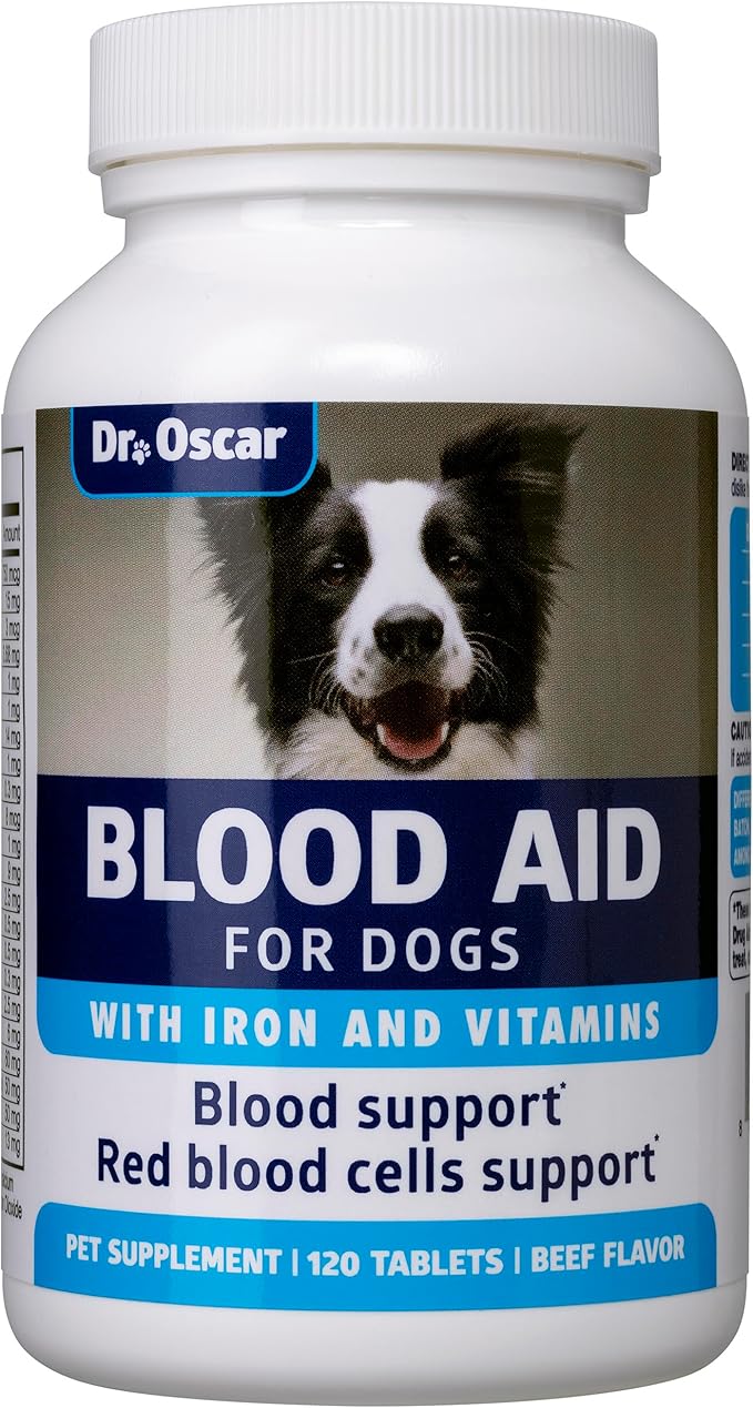 3in1 Blood Aid, Immunity & Energy for Dogs, Iron Supplement for Dogs, Helps Maintain Blood Health, Normal Red Blood Cells Levels & Normal Clothing Function, Iron for Dogs, Dog Iron Supplement