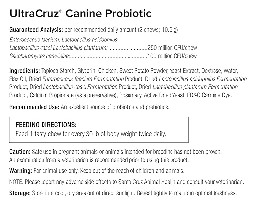 UltraCruz Canine Probiotic Supplement for Dogs, 120 Tasty Chews