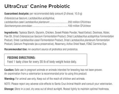 UltraCruz Canine Probiotic Supplement for Dogs, 120 Tasty Chews