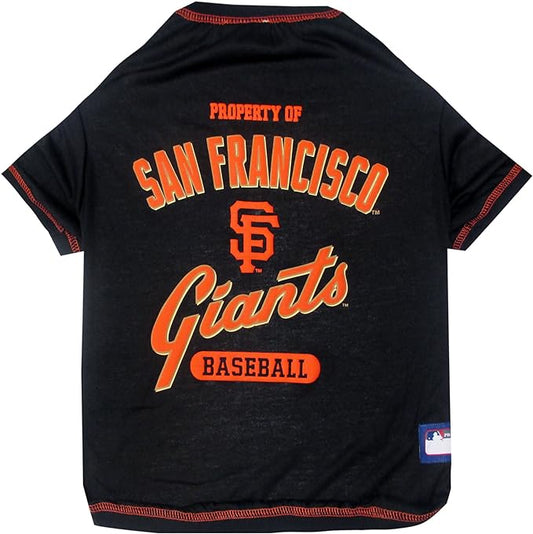 MLB SAN Francisco Giants Dog T-Shirt, Medium. - Licensed Shirt for Pets Team Colored with Team Logos. - Premium Stretchable Materials for The Comfort of Your Dog & cat.
