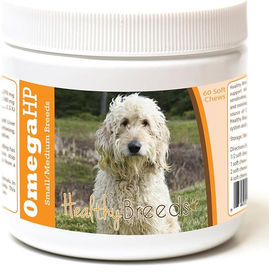 Healthy Breeds Goldendoodle Omega HP Fatty Acid Skin and Coat Support Soft Chews 60 Count