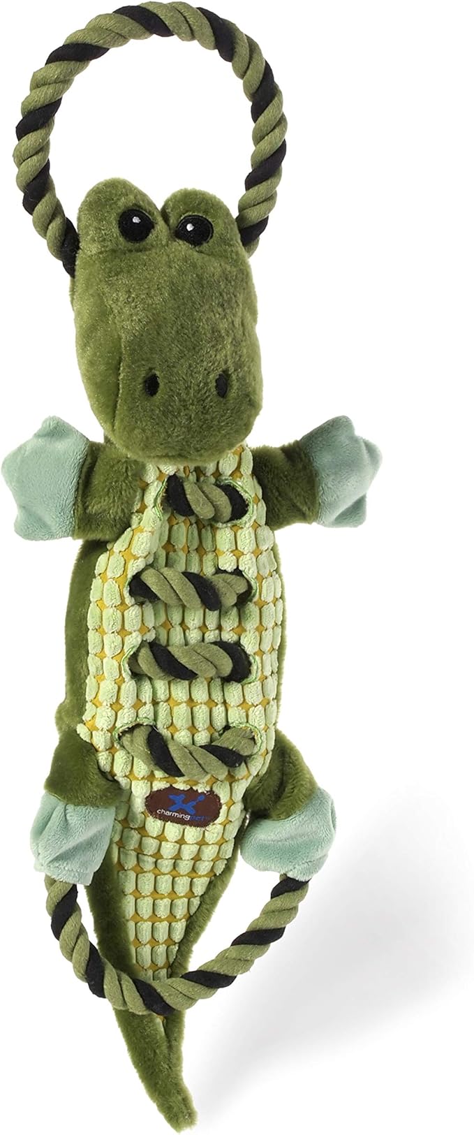 Outward Hound Ropes-A-Go-Go Gator Interactive Plush Squeaky Dog Tug Toy
