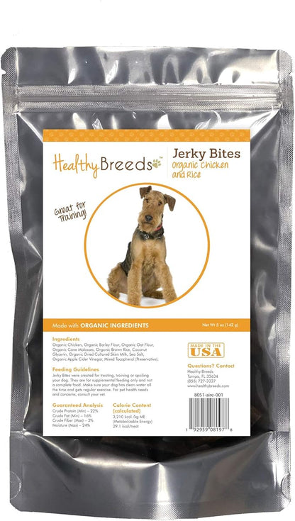 Healthy Breeds Airedale Terrier Jerky Bites Chicken & Rice Recipe Dog Treats 5 oz