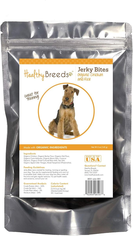 Healthy Breeds Airedale Terrier Jerky Bites Chicken & Rice Recipe Dog Treats 5 oz