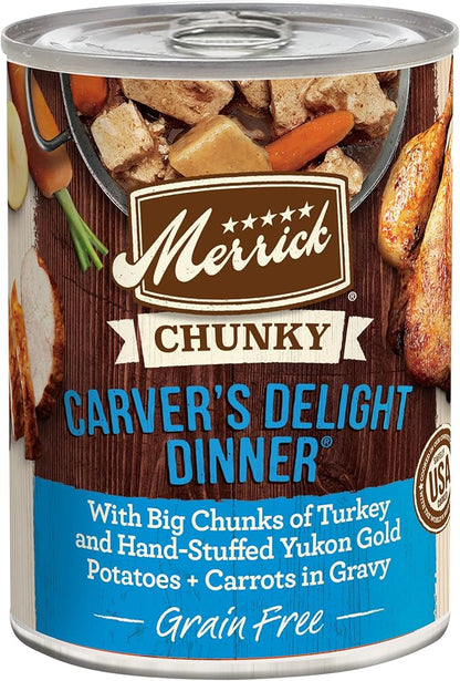 Merrick Chunky Grain Free Premium And Wholesome Canned Dog Food, Real Meat Carvers Delight Dinner In Gravy - (Pack of 12) 12.7 oz. Cans