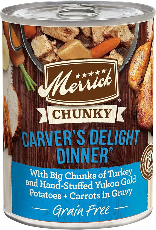 Merrick Chunky Grain Free Premium And Wholesome Canned Dog Food, Real Meat Carvers Delight Dinner In Gravy - (Pack of 12) 12.7 oz. Cans