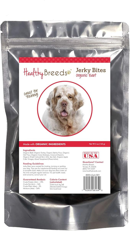 Healthy Breeds Clumber Spaniel Jerky Bites Beef Recipe Dog Treats 5 oz