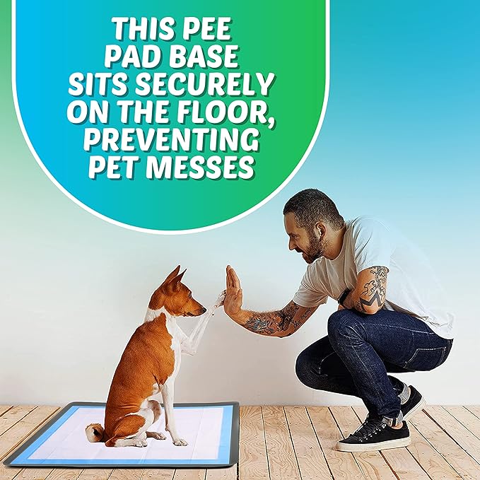 Skywin Dog Pad Holder Tray for 27.5 x 44 Inches Training Pads (Grey) - Easy to Clean and Store Perfect for Dog Potty Tray – Silicon Wee Wee Pad Holder, No Spill Pee Pad Holder for Dogs