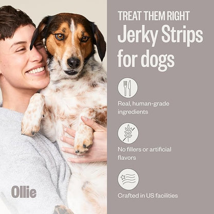 Ollie Jerky Treats Variety Pack - Chicken and Apple Recipe and Beef and Sweet Potato Recipe - Dog Jerky Treats All Natural - Healthy Dog Treats - Real Meat Dog Treats 10 Oz.