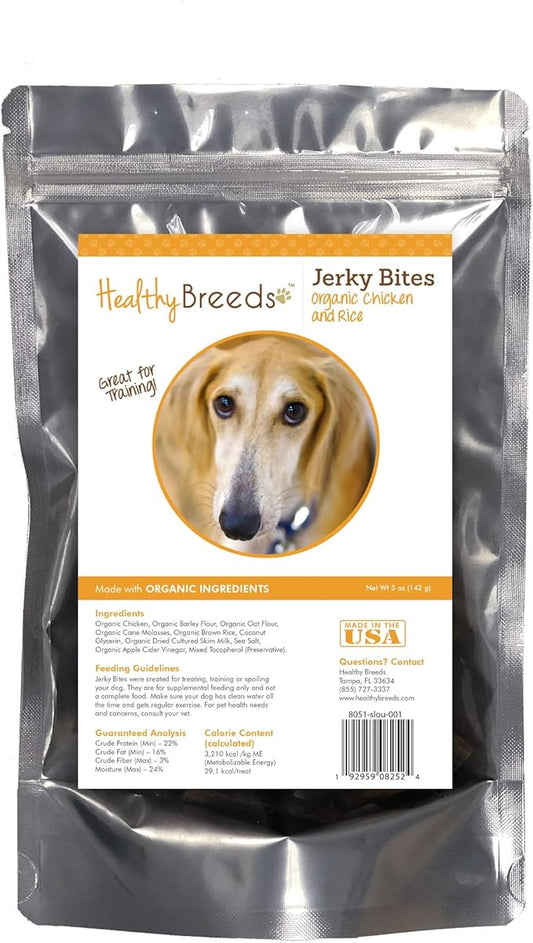 Healthy Breeds Sloughi Jerky Bites Chicken & Rice Recipe Dog Treats 5 oz