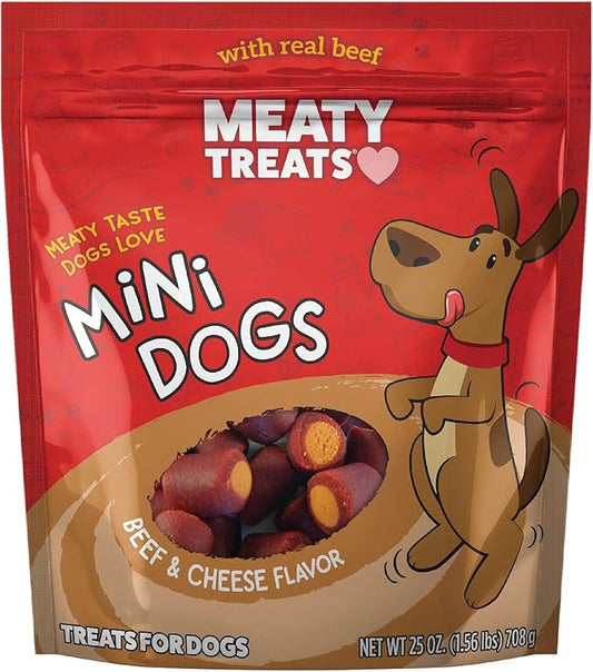 Mini Dogs Beef & Cheese Flavor Soft & Chewy Dog Treats, 25-oz.
