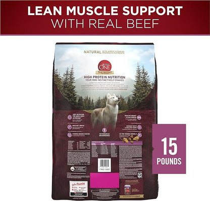 Purina ONE True Instinct Lean Muscle Support with Real Beef Natural with Added Vitamins, Minerals and Nutrients High Protein Dog Food - 15 lb. Bag