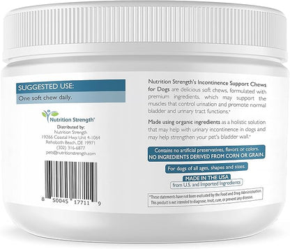 Dog Incontinence Support, Extra Strength Supplement for Dog Bladder Health, Organic Support for Dogs Leaking Urine, Promotes Dog Bladder Control, 30 Soft Chews