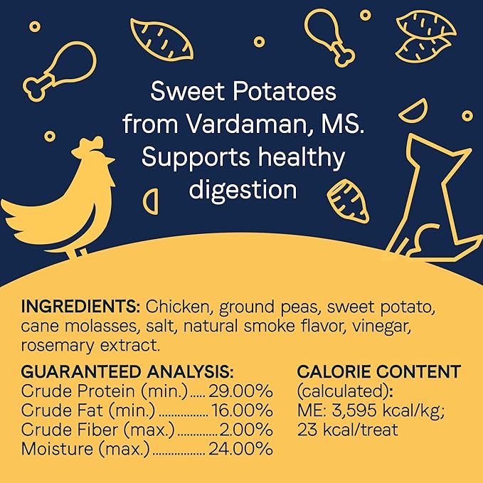 CANIDAE Pure Dog Jerky Treats, Chicken with Sweet Potato, 4 oz, Grain Free