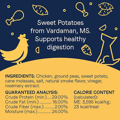 CANIDAE Pure Dog Jerky Treats, Chicken with Sweet Potato, 4 oz, Grain Free