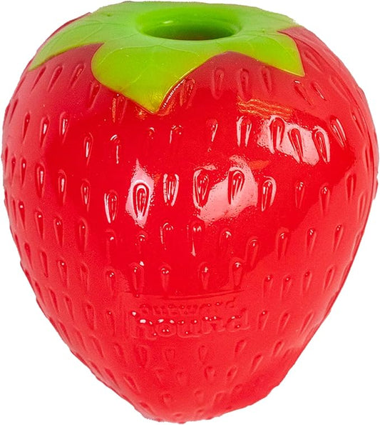 Outward Hound Foodies Carrot Strawberry Treat-Dispensing Dog Chew Toy, Pink
