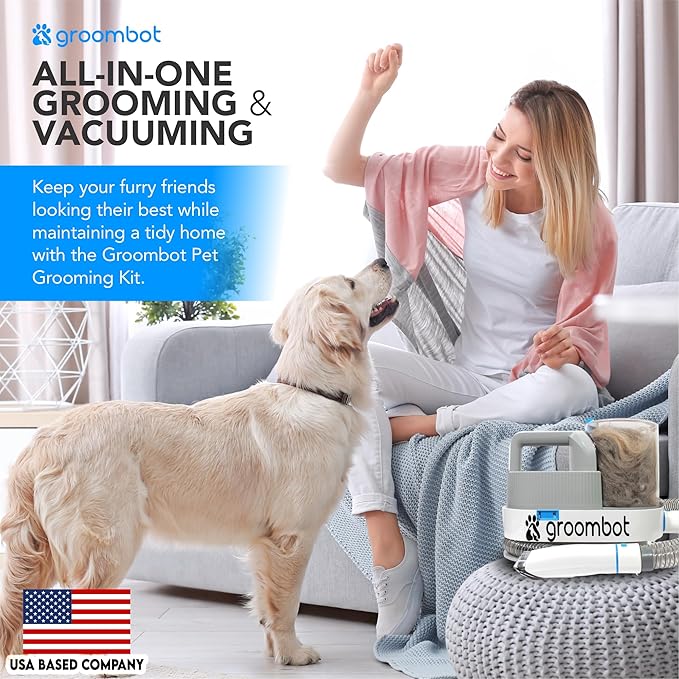 Pet Grooming Kit & Vacuum, Low Noise Suction, 2.5L Large Hair Collection Box, 5 Professional Grooming Tools for Shedding, Trimming, and More for Dogs Cats and Other Animals