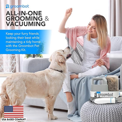 Pet Grooming Kit & Vacuum, Low Noise Suction, 2.5L Large Hair Collection Box, 5 Professional Grooming Tools for Shedding, Trimming, and More for Dogs Cats and Other Animals