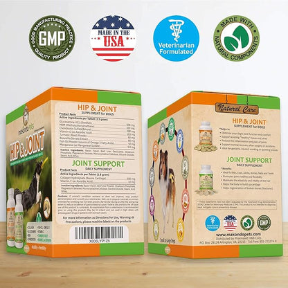 Hip and Joint Supplement for Dogs with Chondroitin, Collagen for Dogs, Turmeric, Boswellia, Dog Glucosamine for Dogs & MSM - Dog Arthritis Supplement. Extend Dog Joint Supplement Large Breed and Small