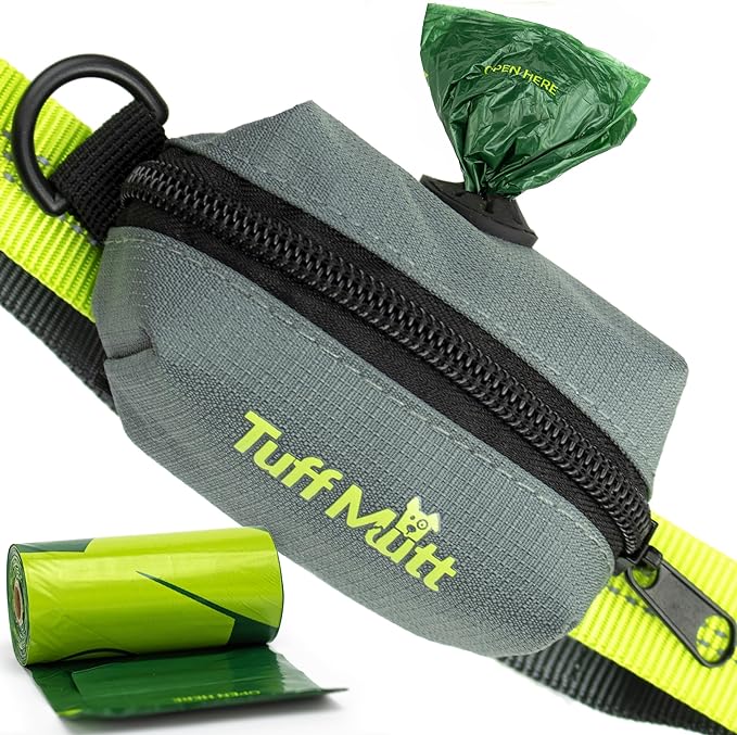Dog Poop Bag Holder for Leash, Accessory For All Leashes, Lightweight Doggie Poop Bag Dispenser Allows For Easy Access To Pet Waste Bags, Includes Doggy Bags for Poop Holders