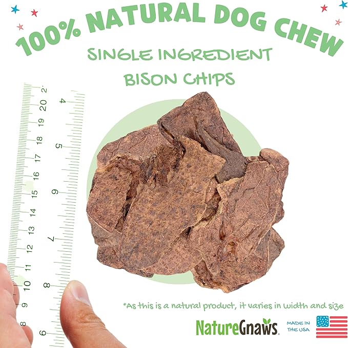 Nature Gnaws USA Crunch Chips for Dogs - Single Ingredient Natural Dog Chew Jerky Treats – Made in USA (6 oz)
