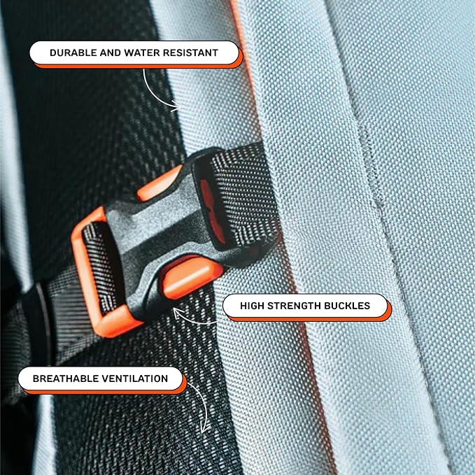 Maxine One Dog Backpack Carrier with Snacc Pacc Hip Belt by LITTLE CHONK | Adjustable Front Facing Bag for Travel or Hiking | Snack Storage | Made for Pets Up to 50 lbs | Medium, Chonkcrete Gray